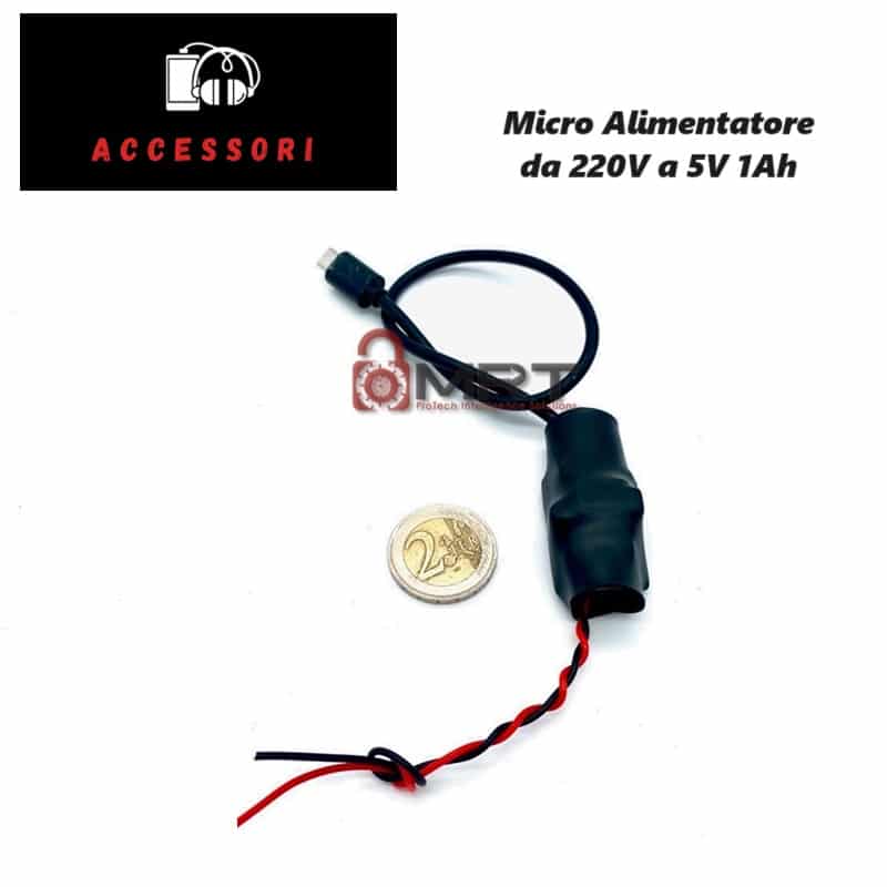Micro Alimentatore da 220v a 5v 1 ampere per microspie gsm