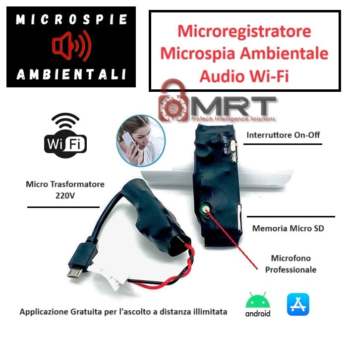 Microregistratore Wi-Fi microspia 220V - 5V