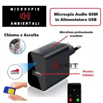Microspia Audio + 2 Microspie Video + 1 Microspia di Posizione GPS