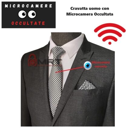 Cravatta spia spy con microcamera wifi nascosta